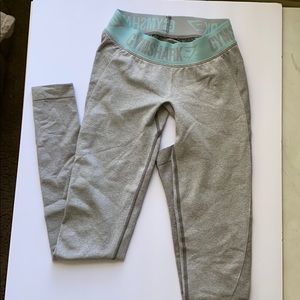 GYMSHARK Flex Leggings Light Grey/Pale Turquoise
